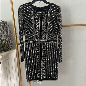 Black and Silver Embellished Dress